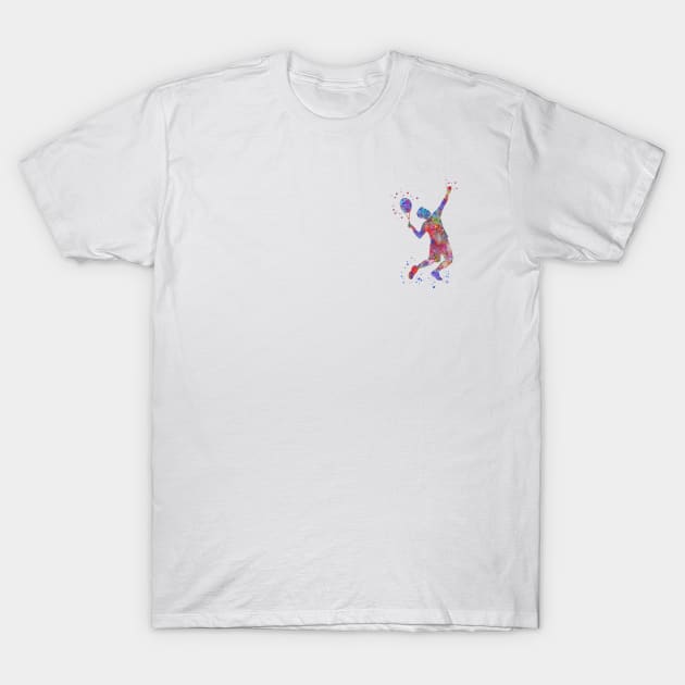 Male tennis player T-Shirt by RosaliArt